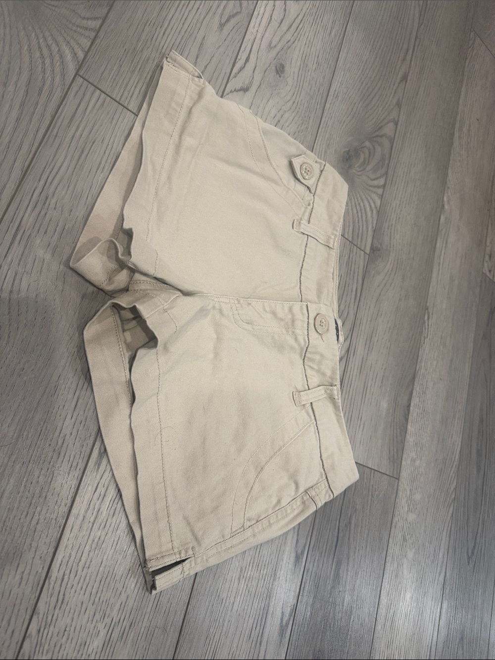 BeBop Cream High-Waist Cotton Shorts